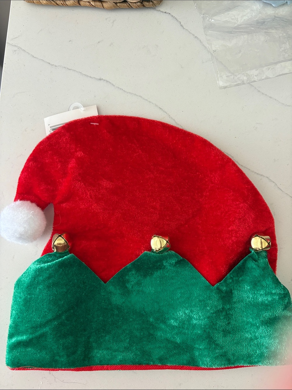 Christmas Santa Elf hat with jungle balls nwt